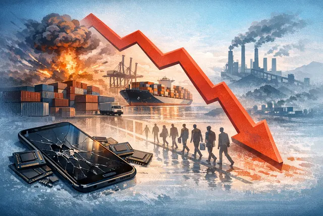 What caused the global smartphone market to head toward a record 13.9% decline in shipments to 1.08 billion units in 2026 — its lowest since