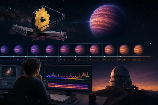 How did Brittany Miles’s University of Arizona team use 11 hours of James Webb Space Telescope observations, with spectra recorded every 15