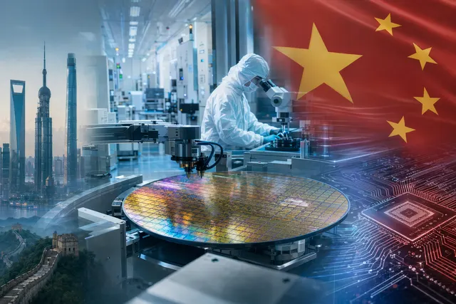 Illustration of advanced semiconductor research representing Huawei’s chip development and China’s AI hardware ambitions
