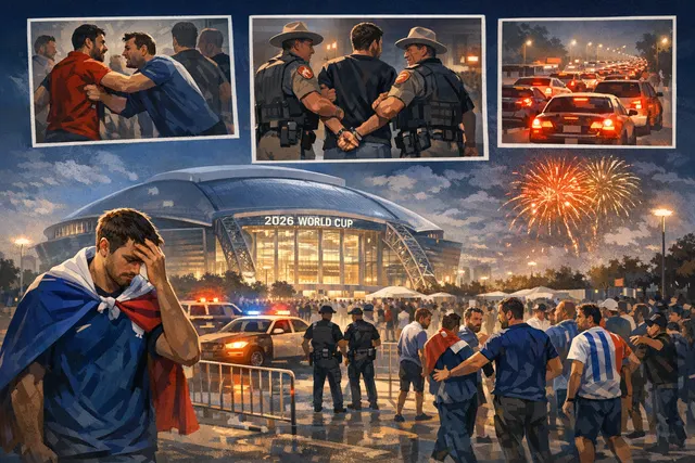 A conceptual image representing the controversy between France coach Didier Deschamps and FIFA officiating after the 2026 World Cup semifinal.