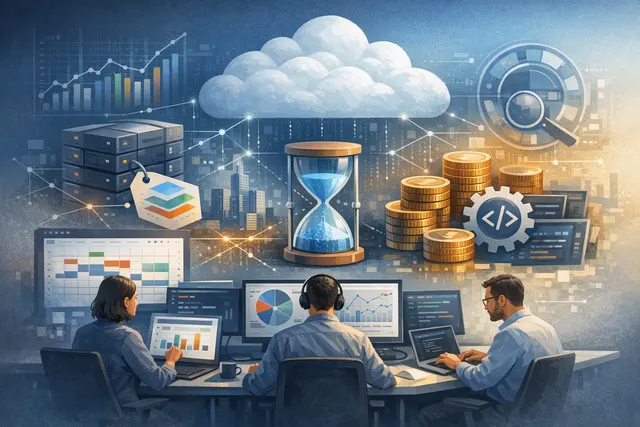 Abstract illustration representing Google Gemini Enterprise AI-agent billing, budgets, and developer tools