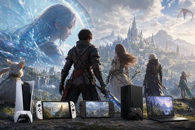 Editorial artwork representing Final Fantasy Resonance and its free demo