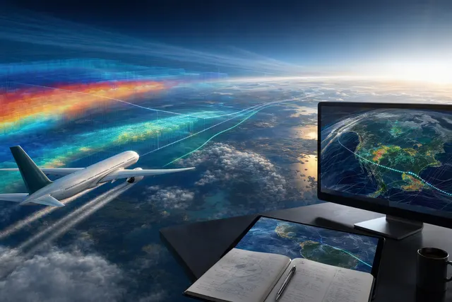 How are Cathay Pacific and Google using AI, satellite imagery, weather intelligence, live in flight forecasts, and minor altitude adjustment