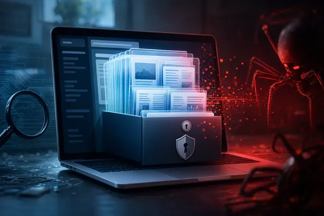AI-generated illustration accompanying an article about ChatGPT Computer History and Mac infostealer risks
