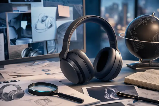 Concept illustration of over-ear headphones representing Samsung’s rumored Galaxy Studio project