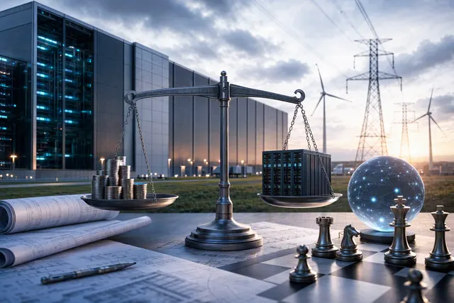 AI-generated editorial illustration for an article about data center IPOs