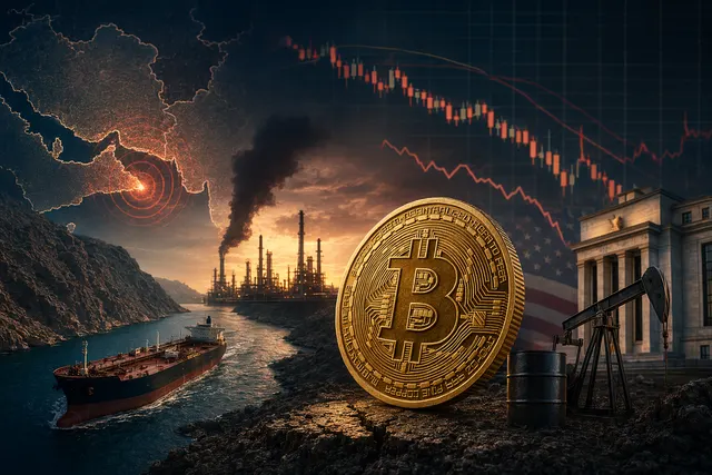 Bitcoin price chart falling amid global macro pressures and geopolitical tensions
