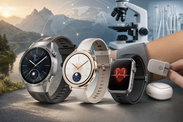 Editorial concept image accompanying Huawei smartwatch and blood-sugar-device coverage