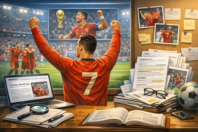 Cristiano Ronaldo celebrating a goal for Portugal during the 2026 FIFA World Cup match against Uzbekistan