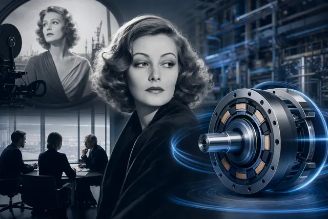 AI-generated editorial illustration for the story of SKF’s Greta Garbo advertisement; not an image from the actual campaign