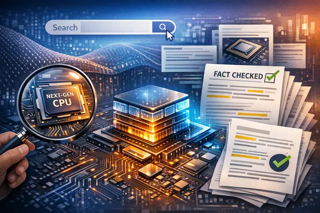 Conceptual abstract background representing Intel Nova Lake-S processors and bLLC cache technology with futuristic chip design and data flow.
