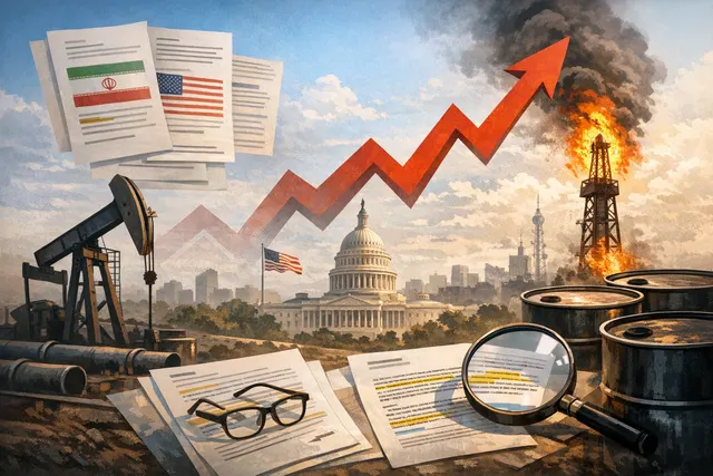 AI-generated editorial illustration of oil barrels and a price chart trending upward, representing Dan Dicker's warning of a spike to $135 per barrel.