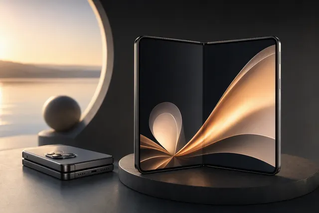 Editorial illustration of Apple’s iPhone Duo foldable smartphone