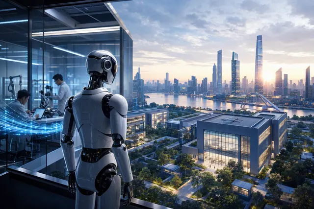Illustrative AI-generated editorial image for an article about Gamma Robotics and humanoid-robot development