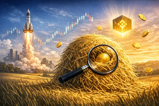 Binance haystack teaser image with BNB price rally overlay for June 1 product reveal