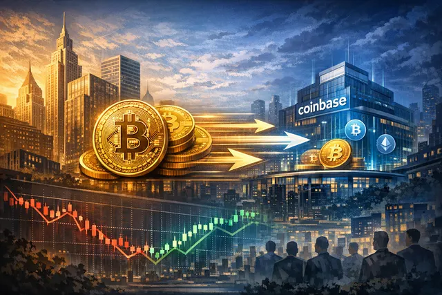Abstract visualization of institutional Bitcoin ETF outflows and on-chain transfers, with downward price pressure represented visually.