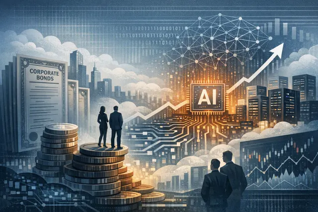 How is the surge in U.S. corporate bond issuance to finance the artificial intelligence buildout testing investor demand and creating signs