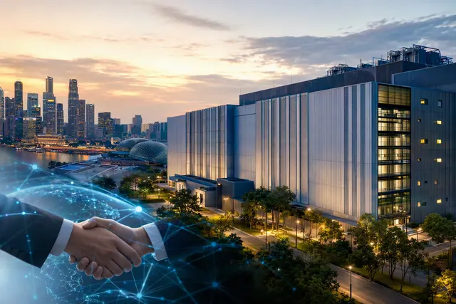 Illustration of a modern data-centre campus representing STTGDC’s expansion.
