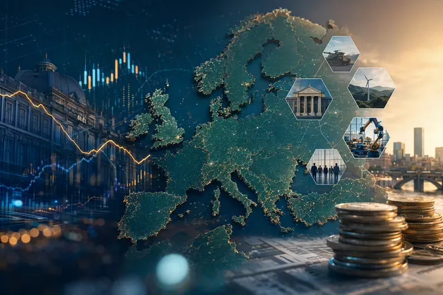 European stock market chart rising despite global bond selloff