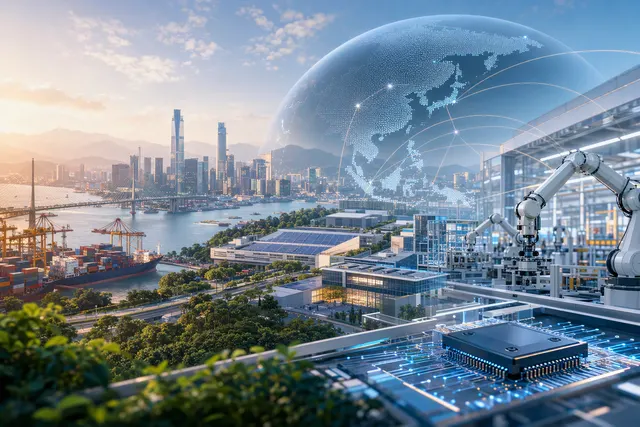 Illustration representing artificial intelligence investment and economic growth in East Asia and the Pacific