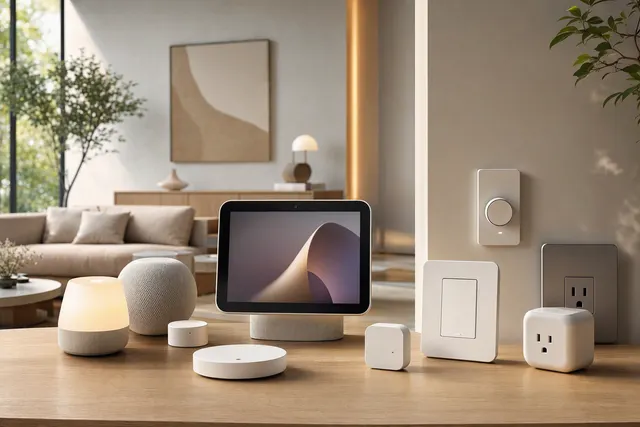 Editorial illustration accompanying Apple’s Home Collection and HomeView smart-home launch