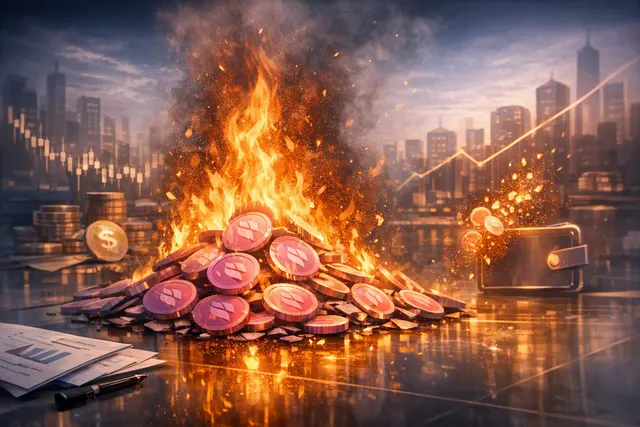 Illustration of Uniswap’s multichain UNI token burn, with Ethereum, Base, and Robinhood Chain contributing to a record daily burn