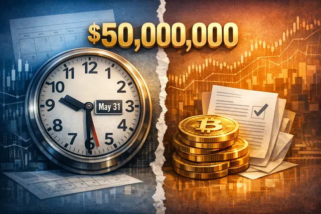 A digital illustration of a fractured Bitcoin in the foreground, with a Polymarket betting contract and corporate filing documents suspended in a tense, dramatic environment.
