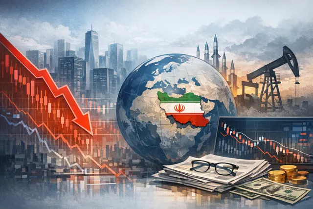 World stock market screens and oil prices reacting to new U.S. Iran sanctions