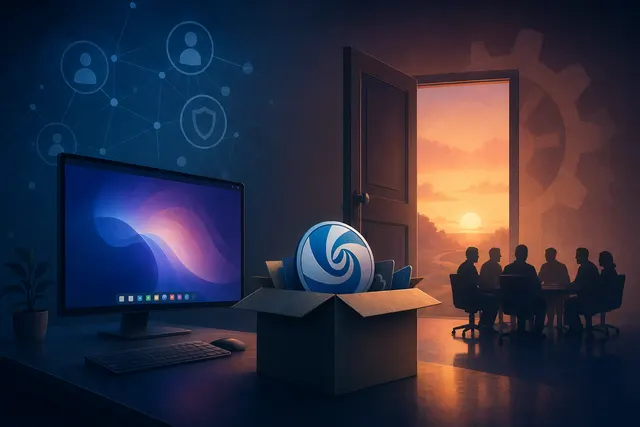 Illustration representing the removal of the Deepin desktop environment from Linux distributions like Fedora after security concerns
