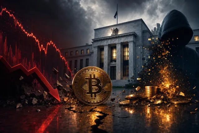 Editorial illustration for an article about Bitcoin’s price decline and short-term-holder exchange flows