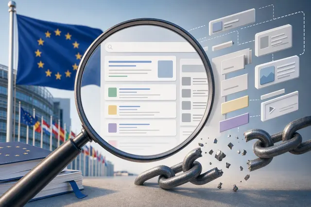 What changes did Google roll out to its European search results to comply with the EU Digital Markets Act after receiving a €460 million ant