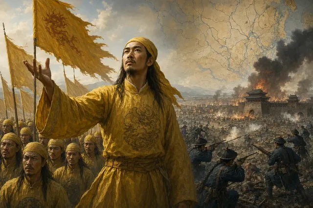AI-generated editorial illustration representing the Taiping Rebellion in China