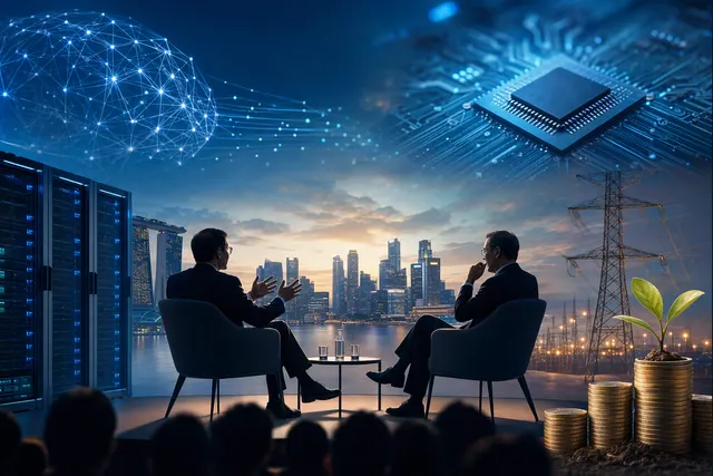 Editorial illustration representing the financial and infrastructure demands of the AI boom
