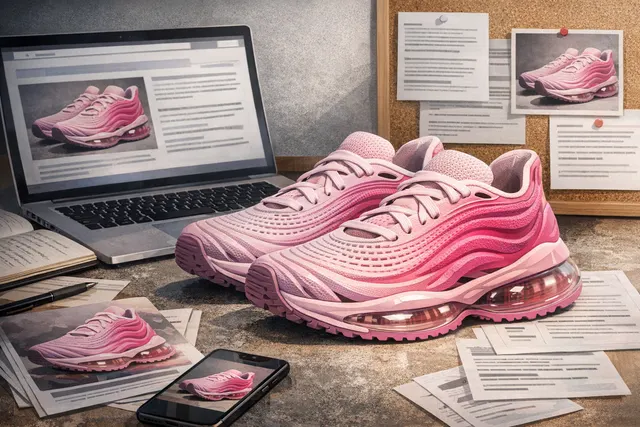 Nike Air Max 1000.2 Pink Spell sneaker with black 3D-printed upper and pink visible Air unit