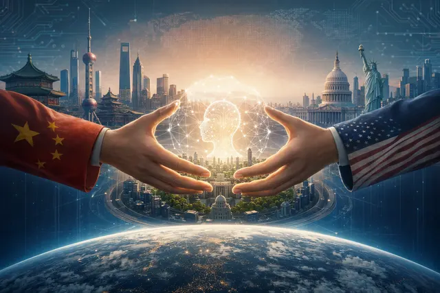 How did Chinese state media account Yuyuantantian frame China’s and the United States’ shared responsibility to develop and govern AI after