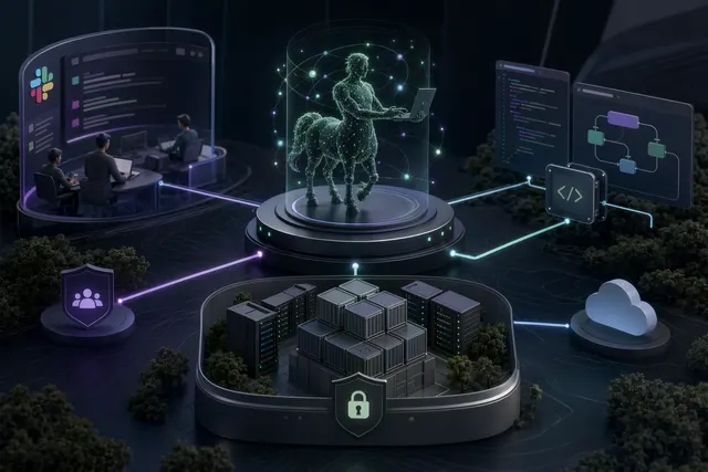Concept illustration of Centaur open-source AI agent runtime for teams