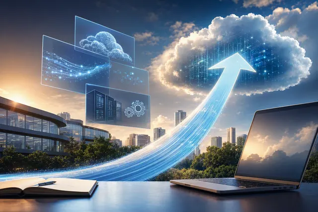 Illustration representing SAP cloud growth and enterprise AI strategy