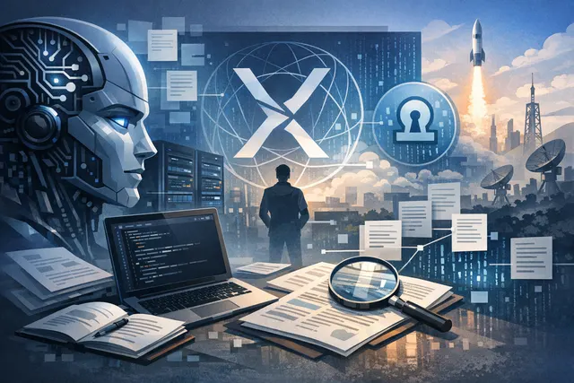Abstract conceptual visualization of Grok Build coding agent terminal interface with parallel sub-agents