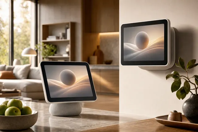 AI-generated editorial illustration representing Apple’s HomeView smart-home display.