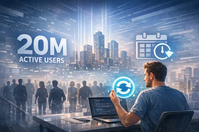 Editorial illustration of OpenAI Codex reaching 20 million users and offering a banked usage reset