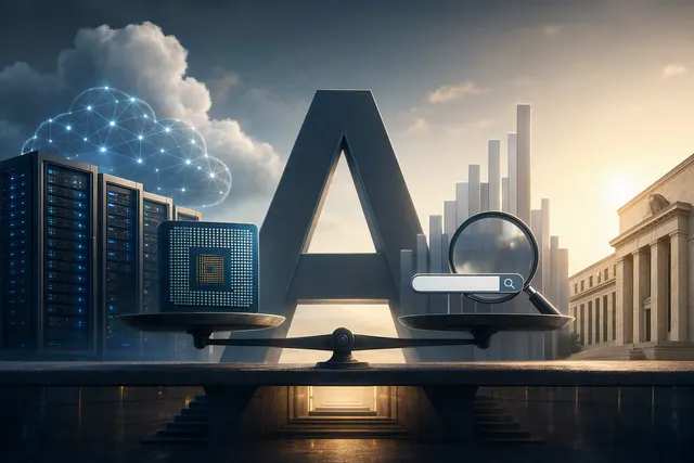 AI-generated editorial illustration for an article about Alphabet’s Q3 earnings forecast, Google Cloud growth and TPU sales