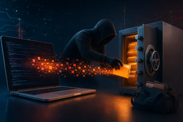 Illustration of a GitHub token breach exposing private source code repositories