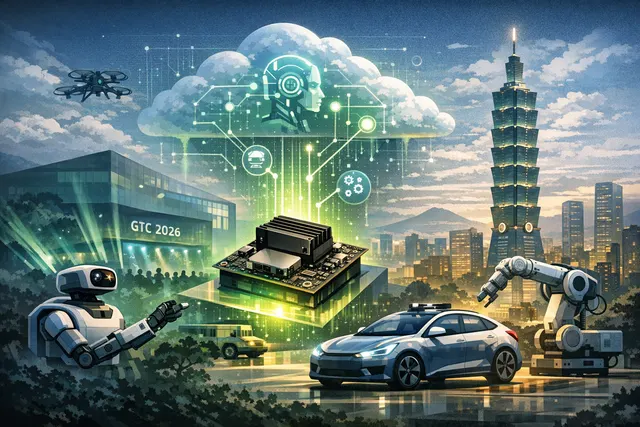 A futuristic, glowing robot eye or sensor cluster representing Nvidia's agentic AI at the edge, with a vibrant cyan and magenta "Synthwave" aesthetic.