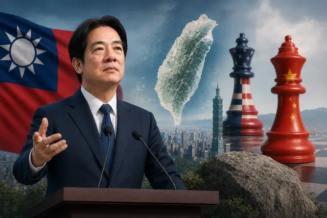 Taiwan President Lai Ching-te speaking about Taiwan’s sovereignty and US-China tensions