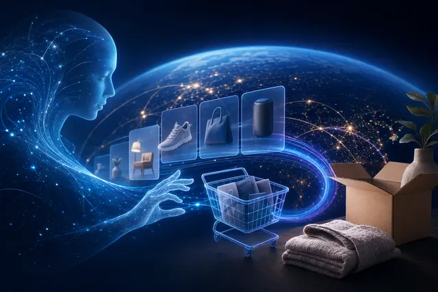 AI-generated editorial illustration accompanying an article about Muse shopping and PayPal checkout