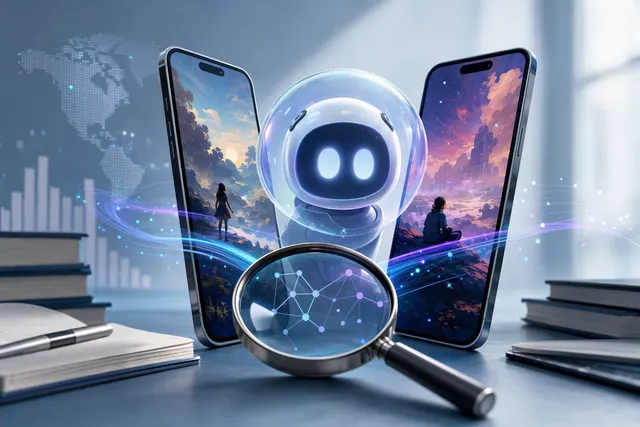 Editorial illustration representing Meta’s Muse AI agent and its rapid app-download growth.