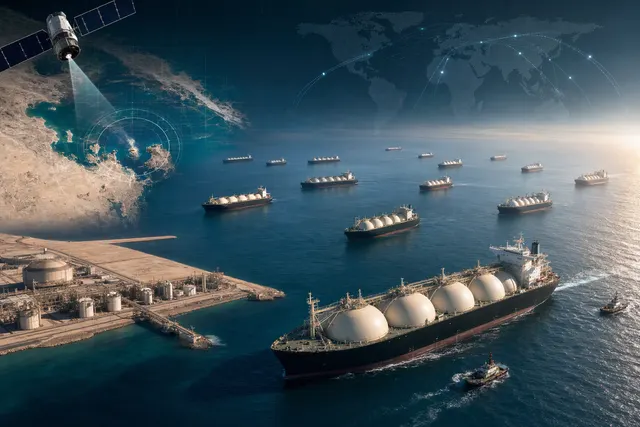What does Bloomberg’s satellite image and ship tracking analysis of at least 12 empty QatarEnergy owned or chartered LNG carriers assembled