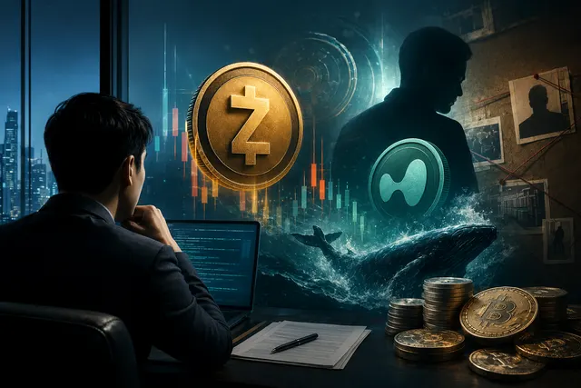 Illustration of a crypto whale trading large positions on a blockchain derivatives platform