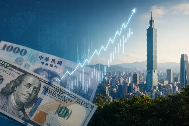 Illustration of U.S. dollar and New Taiwan dollar exchange rate movement