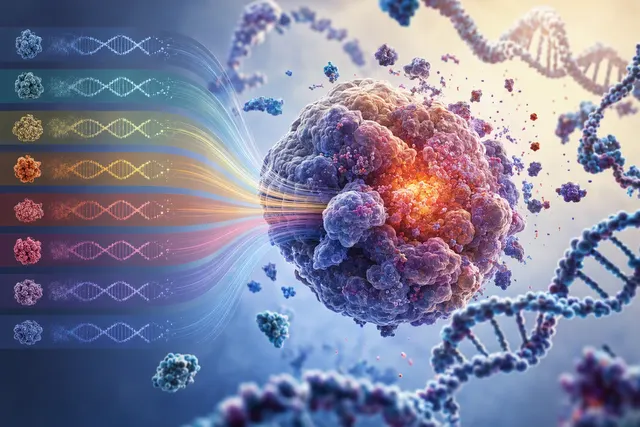 Editorial illustration representing genome-wide DNA signatures in prostate cancer research